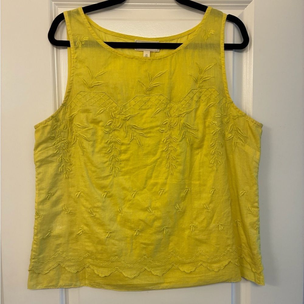 ANTHROPOLOGIE MOULINETTE SOEURS Ethel Pullover Blouse Yellow Women’s Size 12